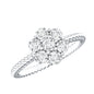 Lab Created Diamond Flower Engagement Ring for Her