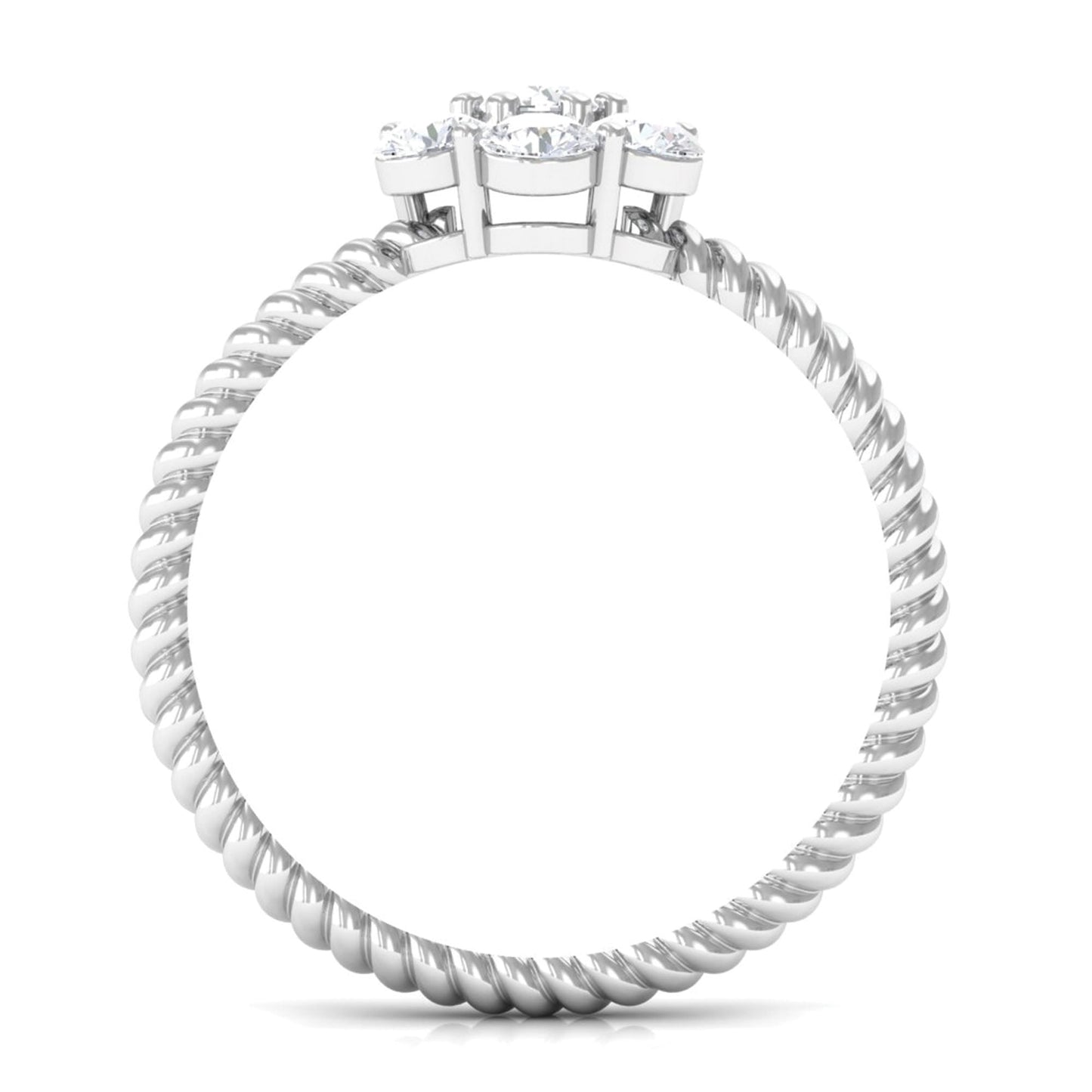Lab Created Diamond Flower Engagement Ring for Her
