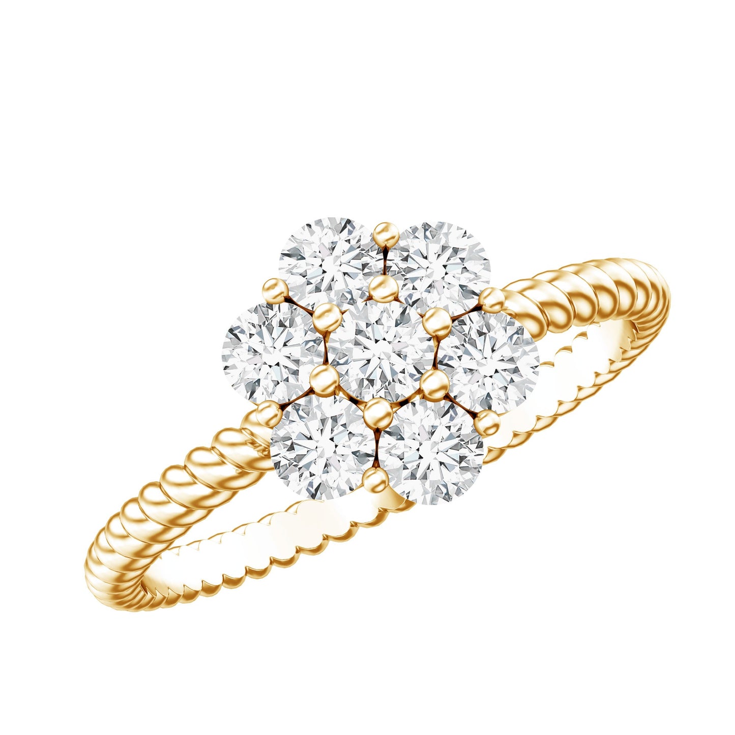 Lab Created Diamond Flower Engagement Ring for Her