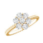 Lab Created Diamond Flower Engagement Ring for Her