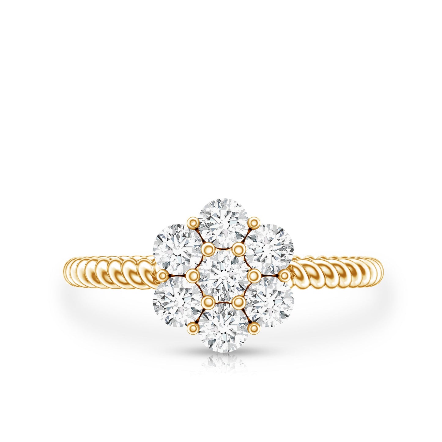 Lab Created Diamond Flower Engagement Ring for Her