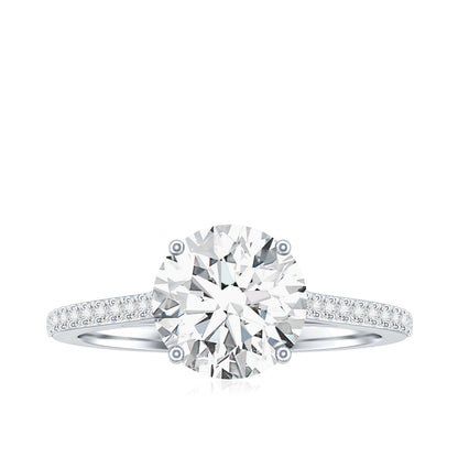 Solitaire Lab Grown Diamond Ring with Side Stones for Women