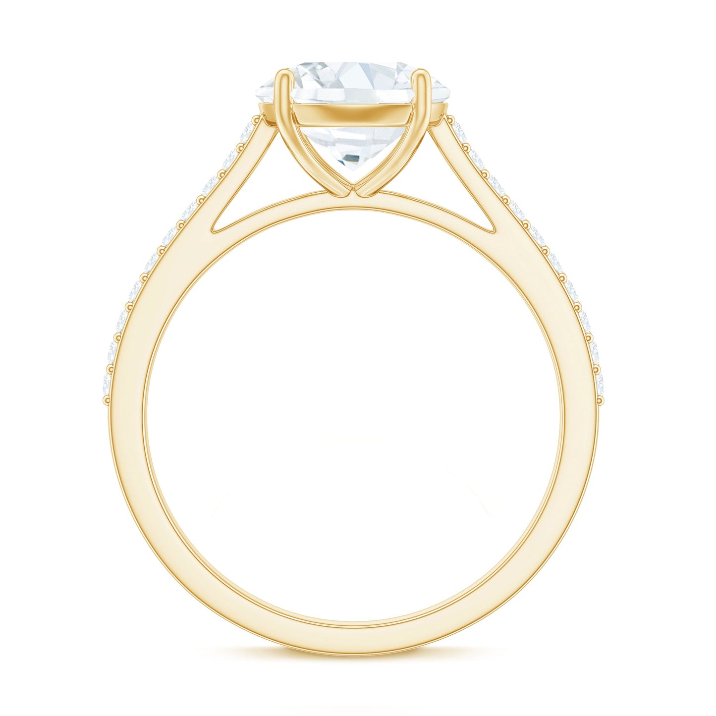 Solitaire Lab Grown Diamond Ring with Side Stones for Women