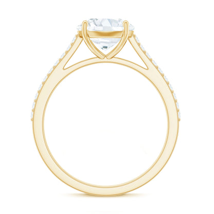 Solitaire Lab Grown Diamond Ring with Side Stones for Women