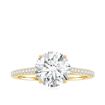 Solitaire Lab Grown Diamond Ring with Side Stones for Women