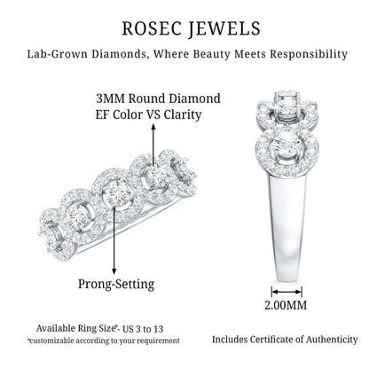 Certified Lab Created Diamond Wedding Band Ring