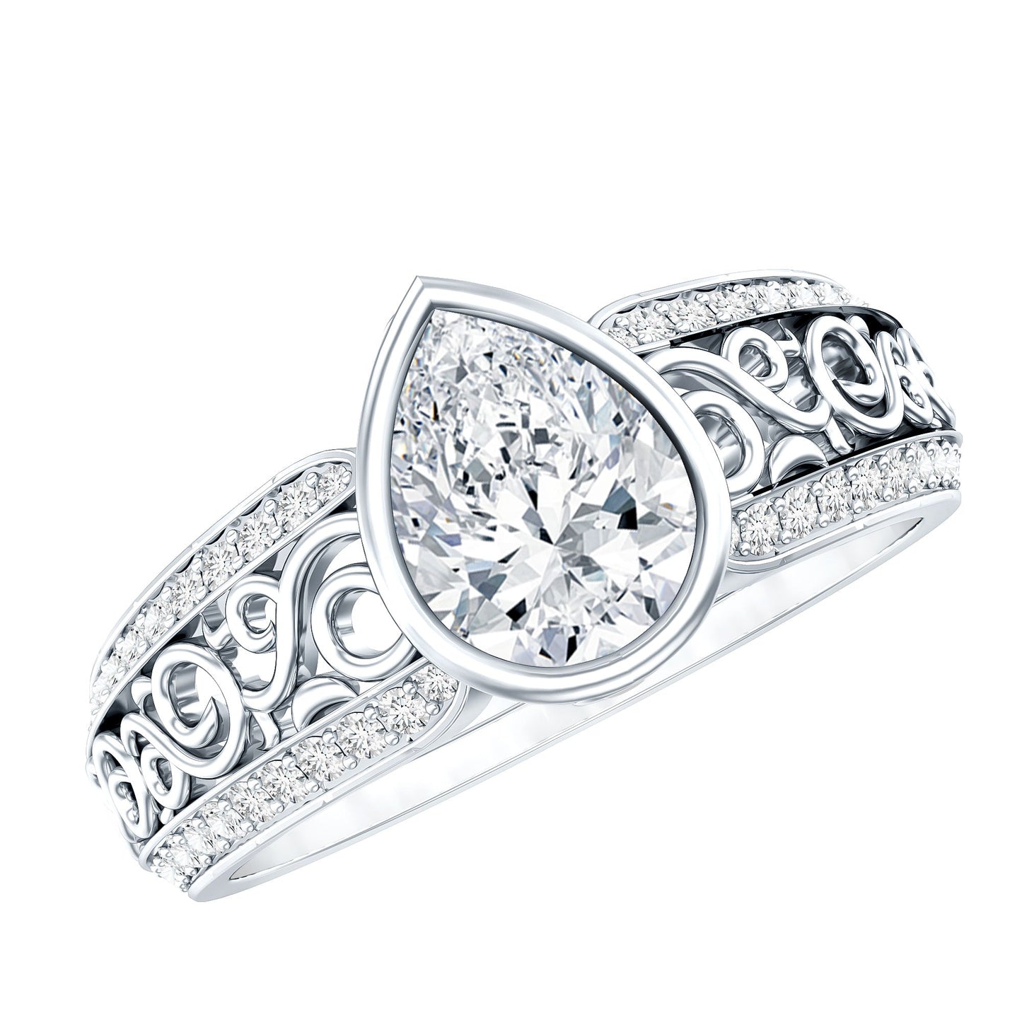 Certified Lab Created Diamond Antique Engagement Ring for Women