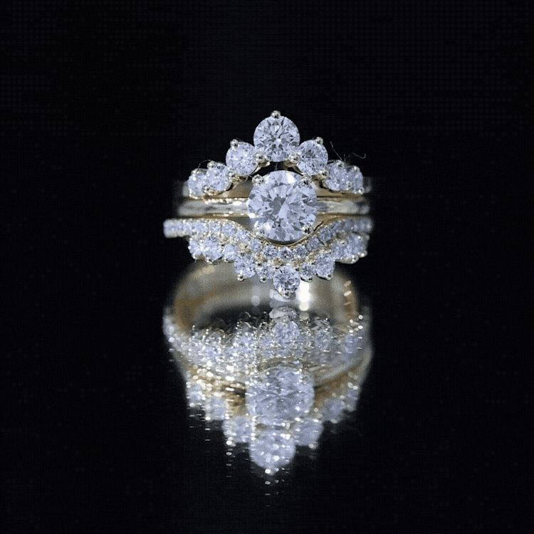 0.25 Carat Lab Grown Diamond Vintage Bridal Ring Set with 3 Piece