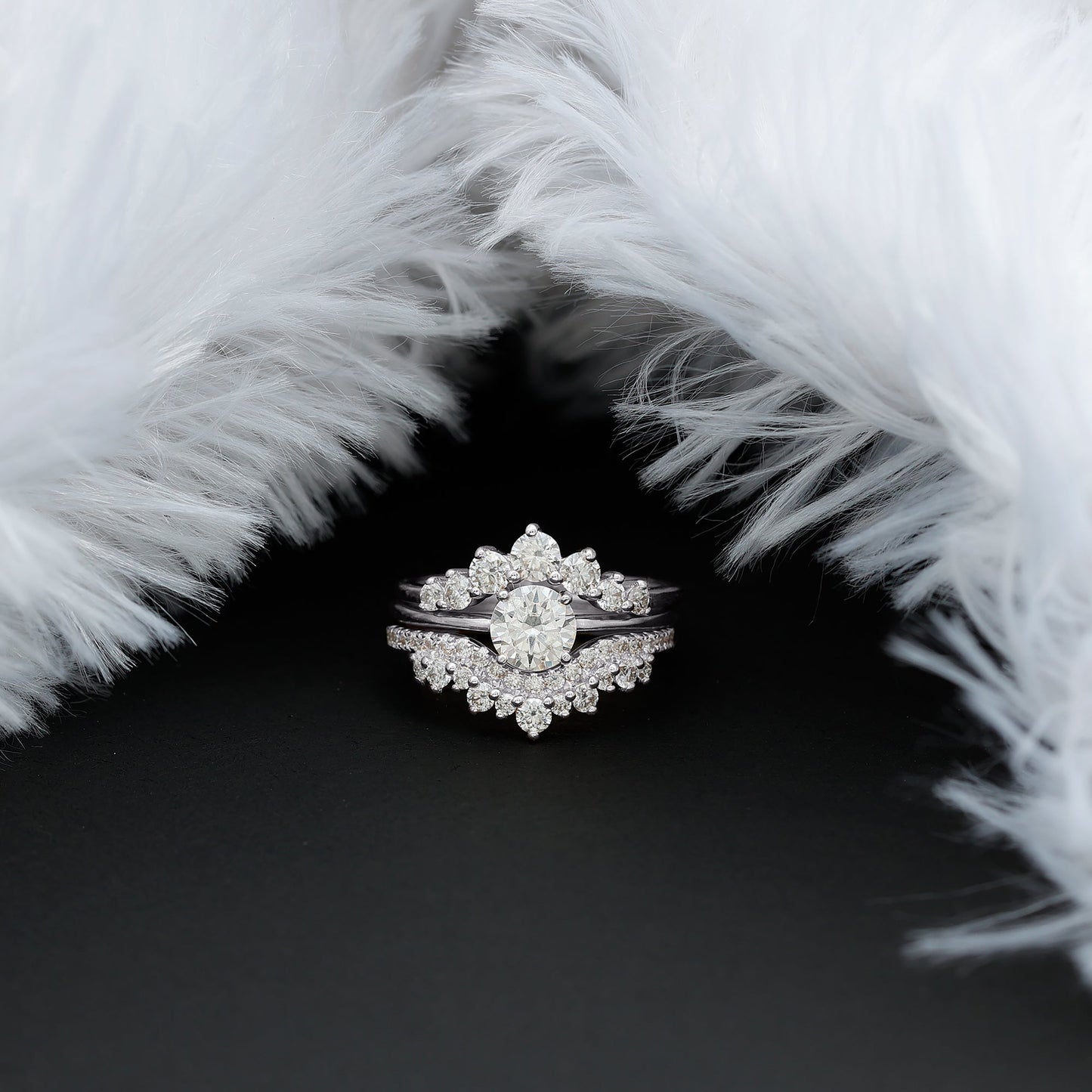 0.25 Carat Lab Grown Diamond Vintage Bridal Ring Set with 3 Piece