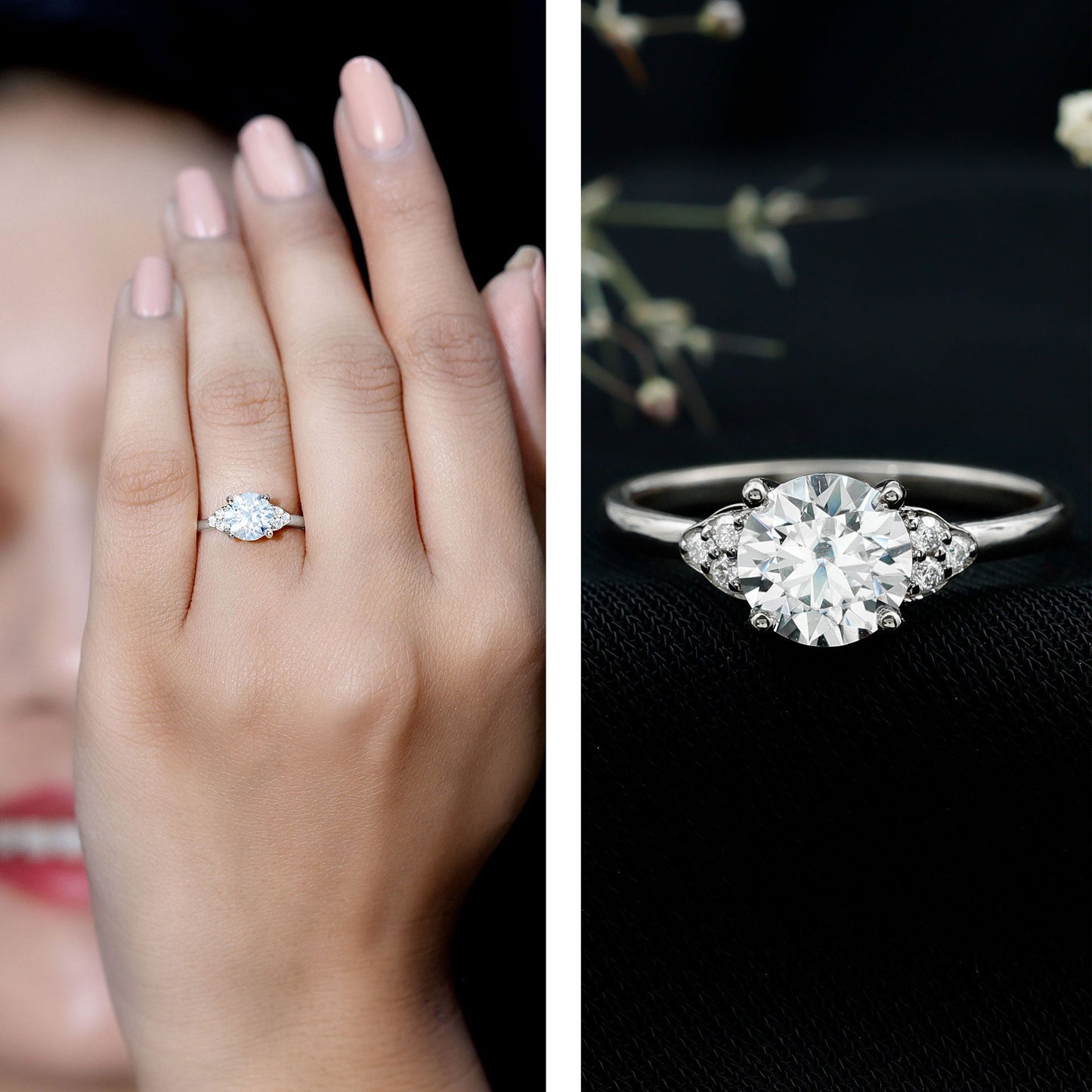 Classic Lab Diamond Circle Engagement Ring With Certificate