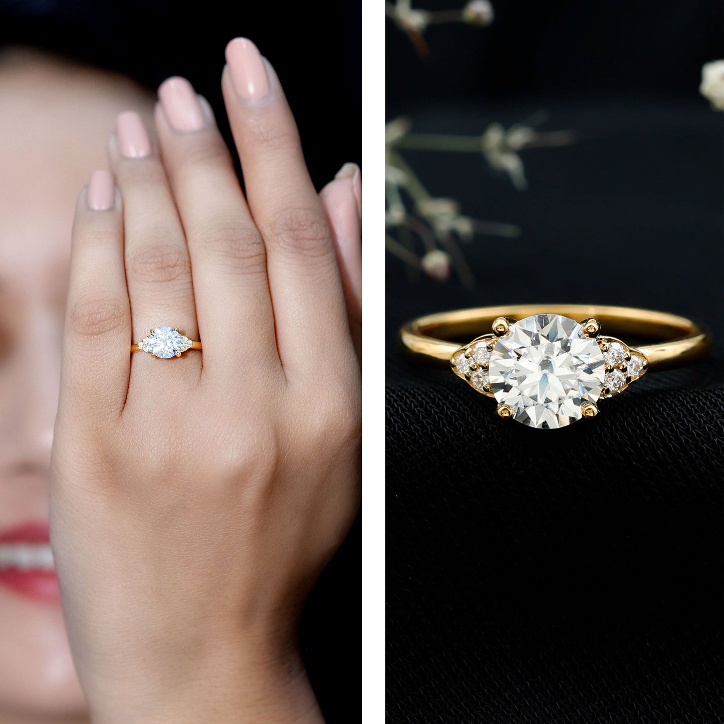Classic Lab Diamond Circle Engagement Ring With Certificate