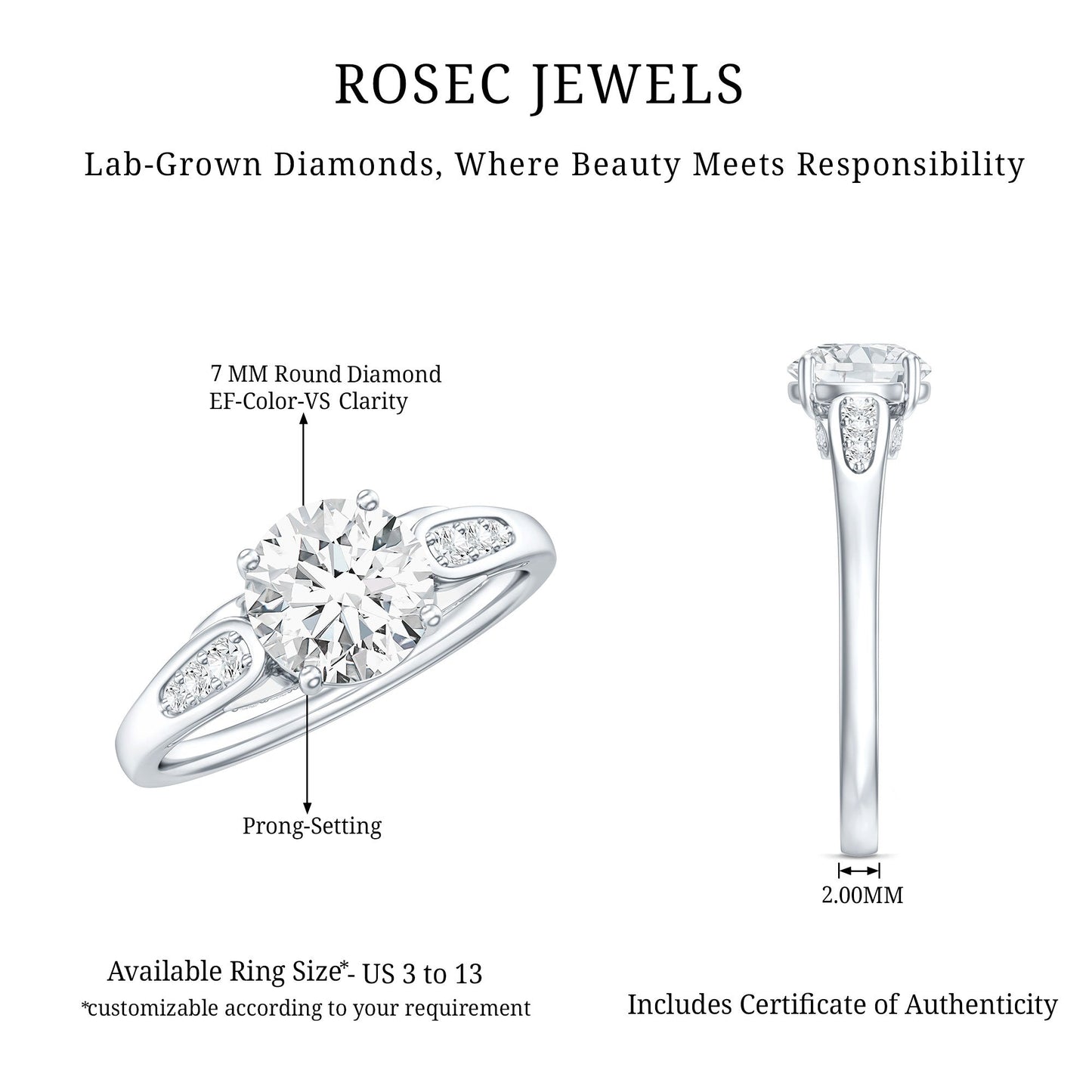 Brilliant Cut Lab Grown Diamond Trending Engagement Ring