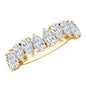 Pear Cut Lab Created Diamond Half Eternity Wedding Band