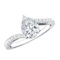Certified 1.3 Carat Pear Cut Lab Created Diamond Teardrop Engagement Ring