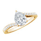 Certified 1.3 Carat Pear Cut Lab Created Diamond Teardrop Engagement Ring
