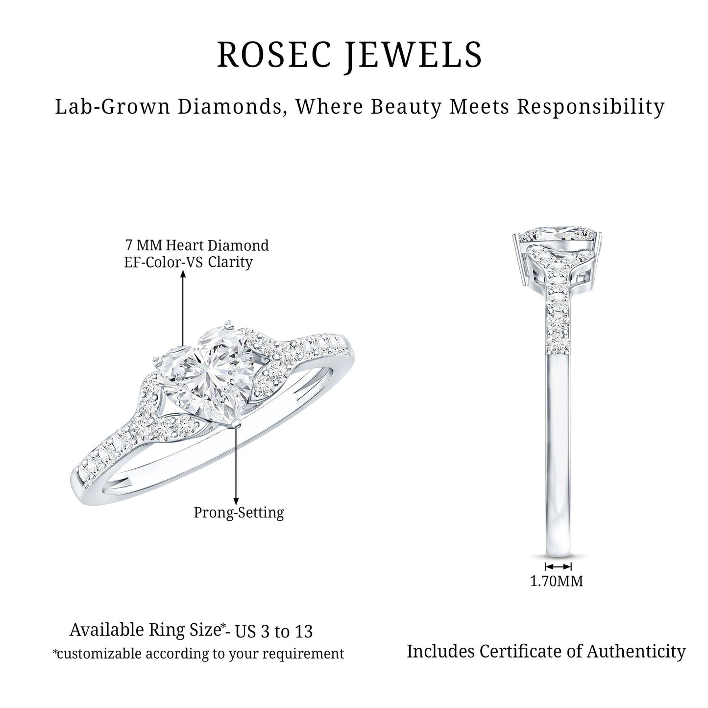 Certified 1.2 Carat Diamond Heart Solitaire Ring For Her