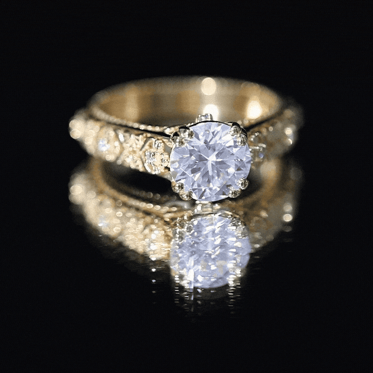 Lab Grown Diamond Antique Looking Engagement Ring
