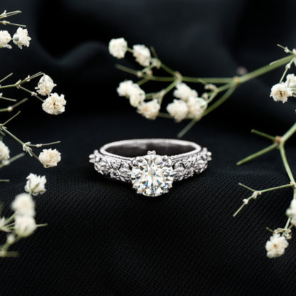 Lab Grown Diamond Antique Looking Engagement Ring