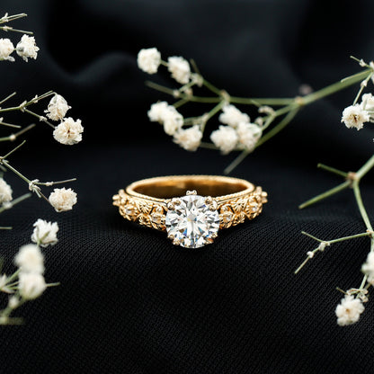 Lab Grown Diamond Antique Looking Engagement Ring