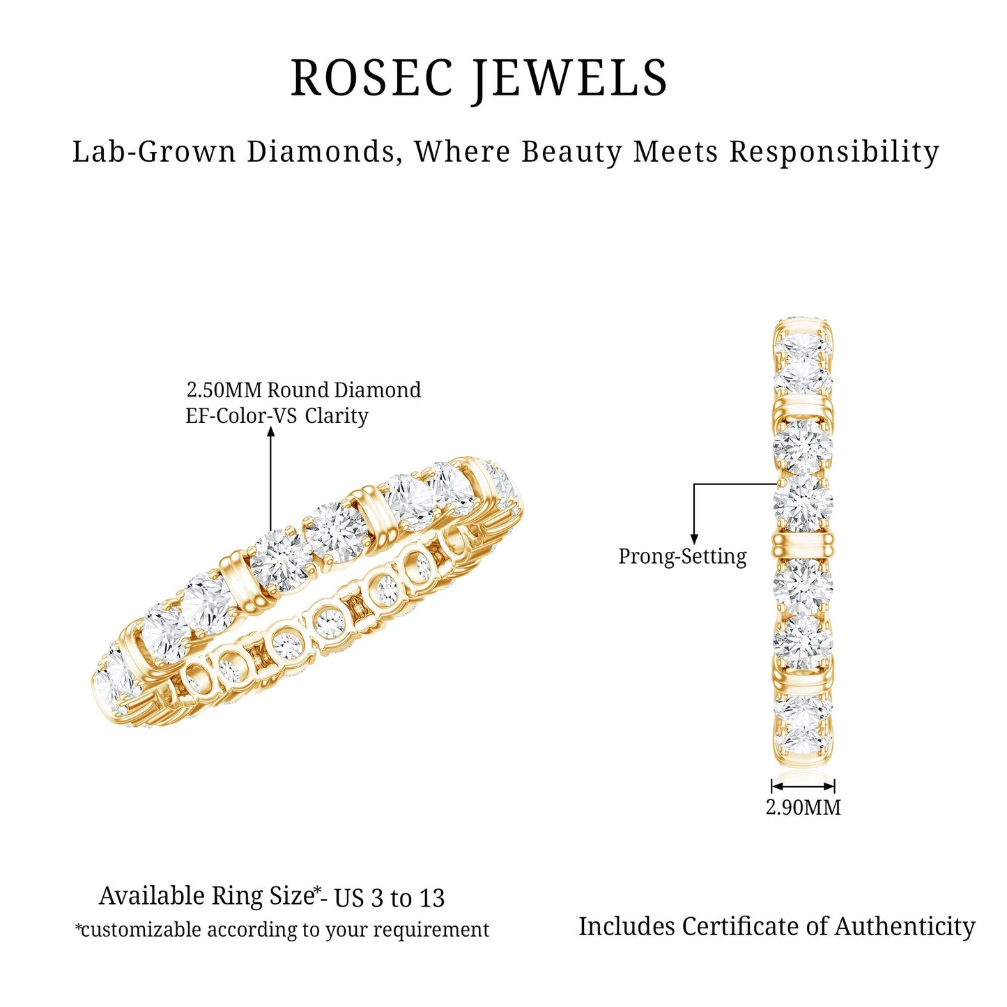Lab Created Diamond Full Eternity Band Ring for Women