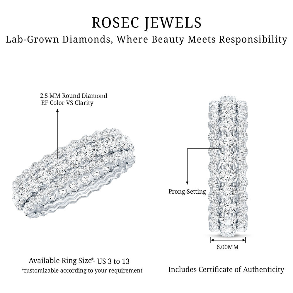 Certified Lab Grown Diamond Eternity Wedding Band for Her