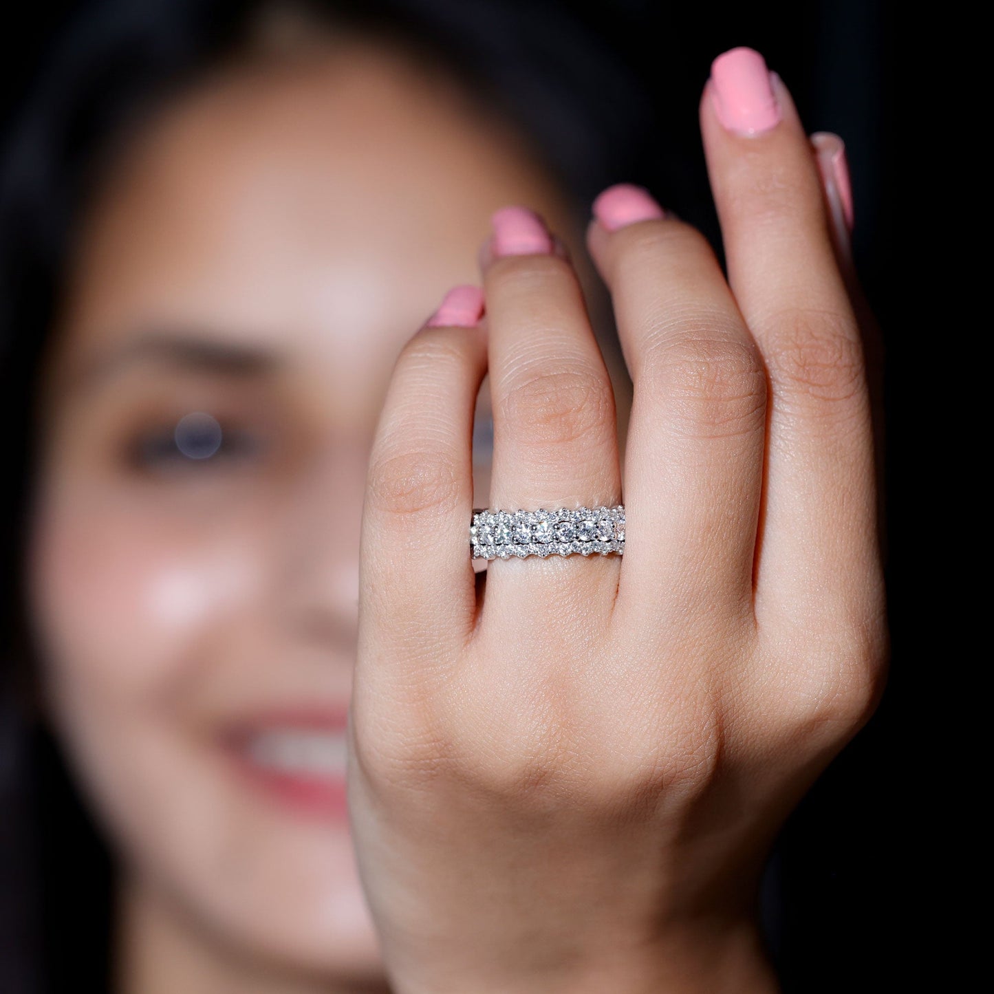 Certified Lab Grown Diamond Eternity Wedding Band for Her