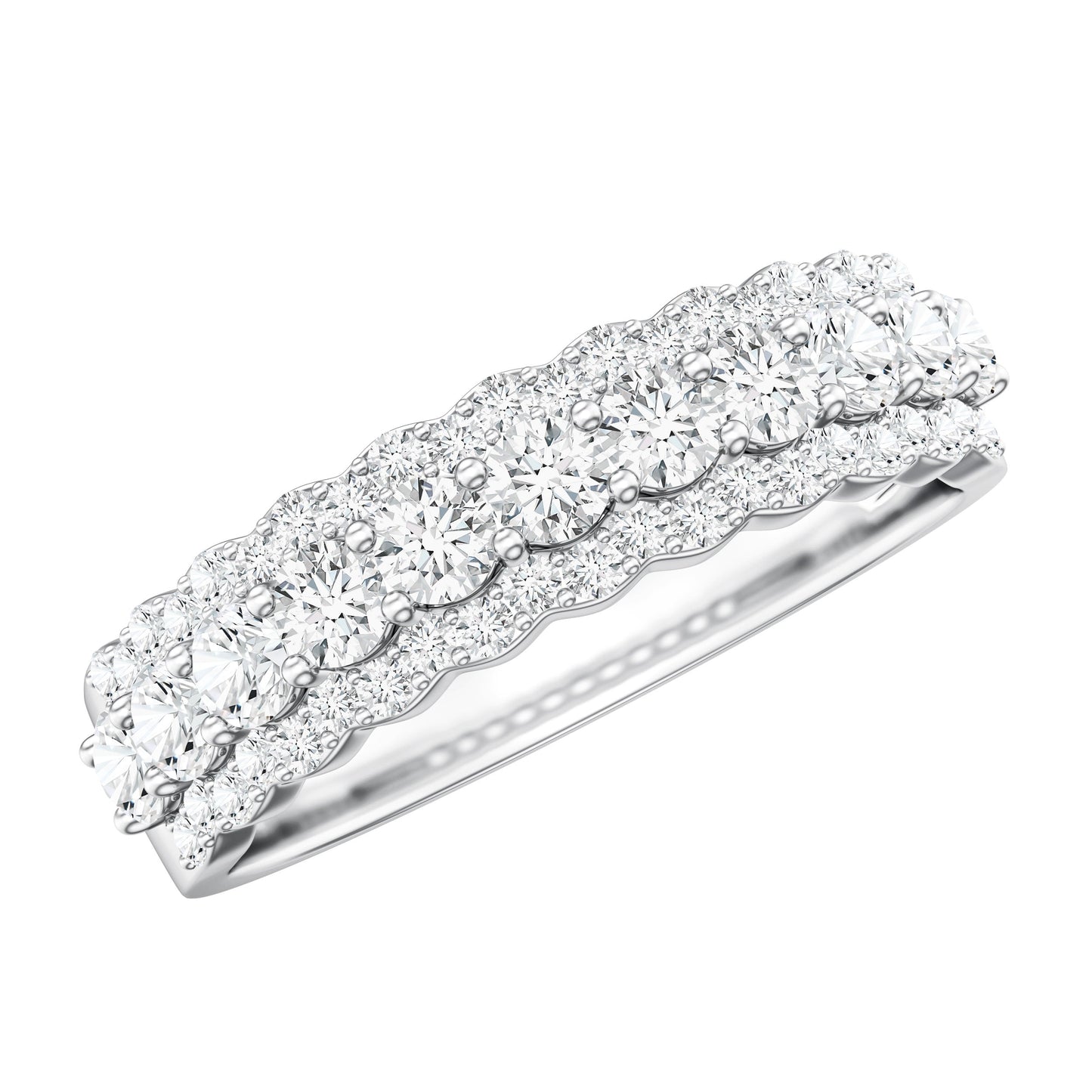 Certified Diamond Half Eternity Anniversary Ring