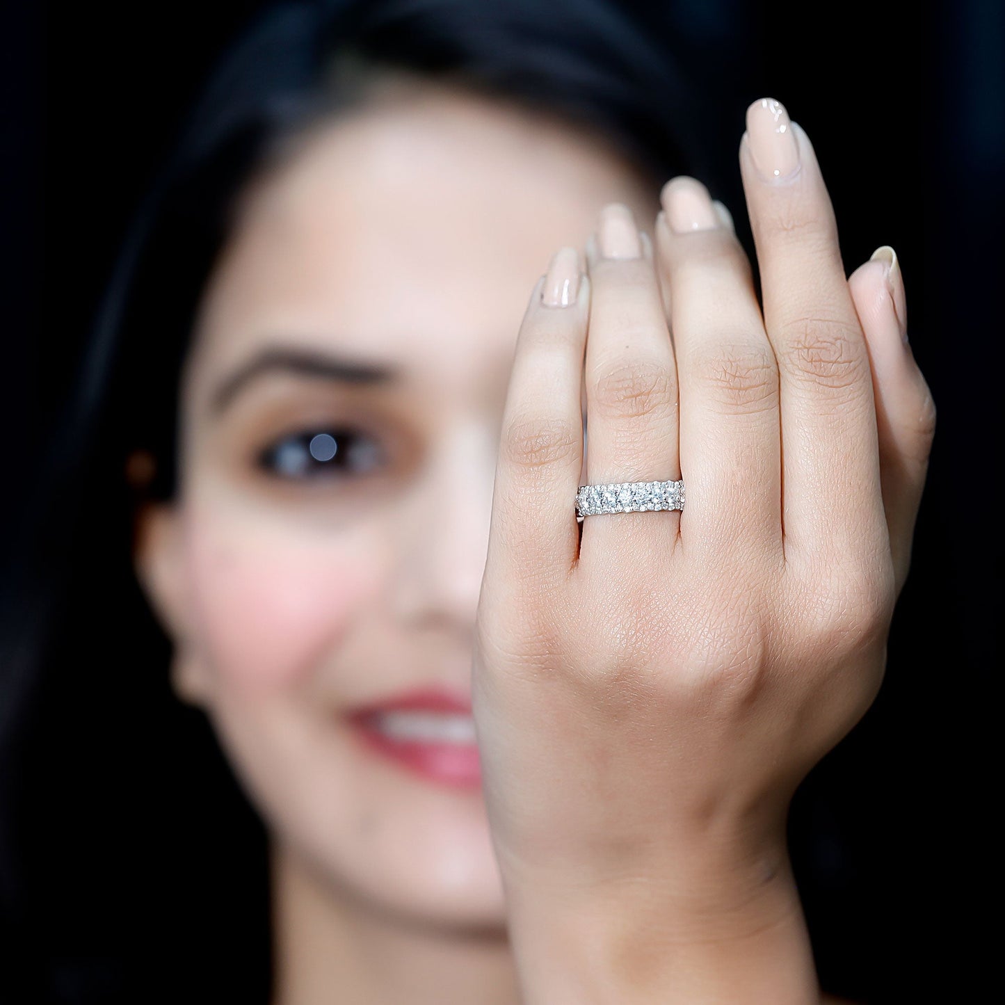 Certified Diamond Half Eternity Anniversary Ring