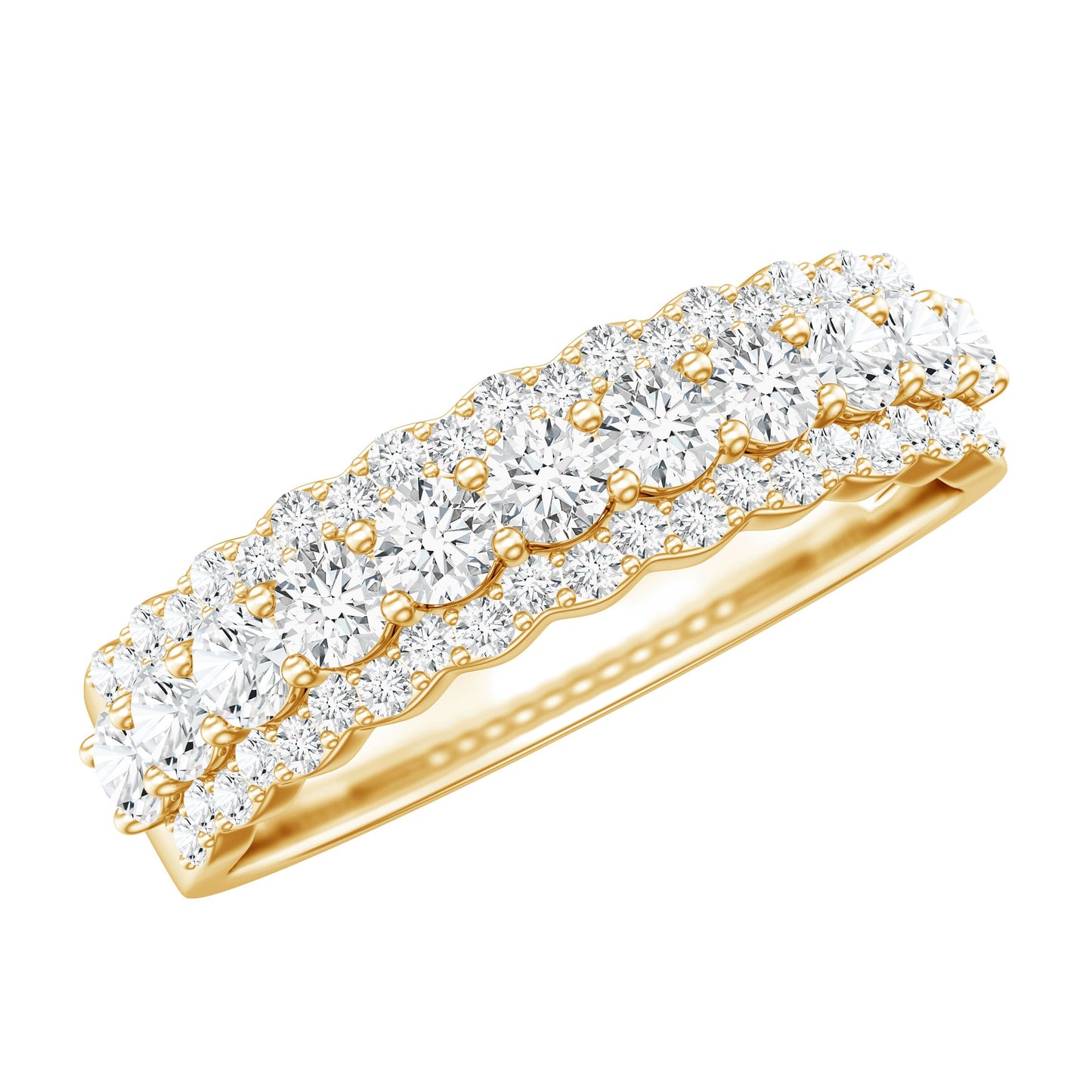 Certified Diamond Half Eternity Anniversary Ring