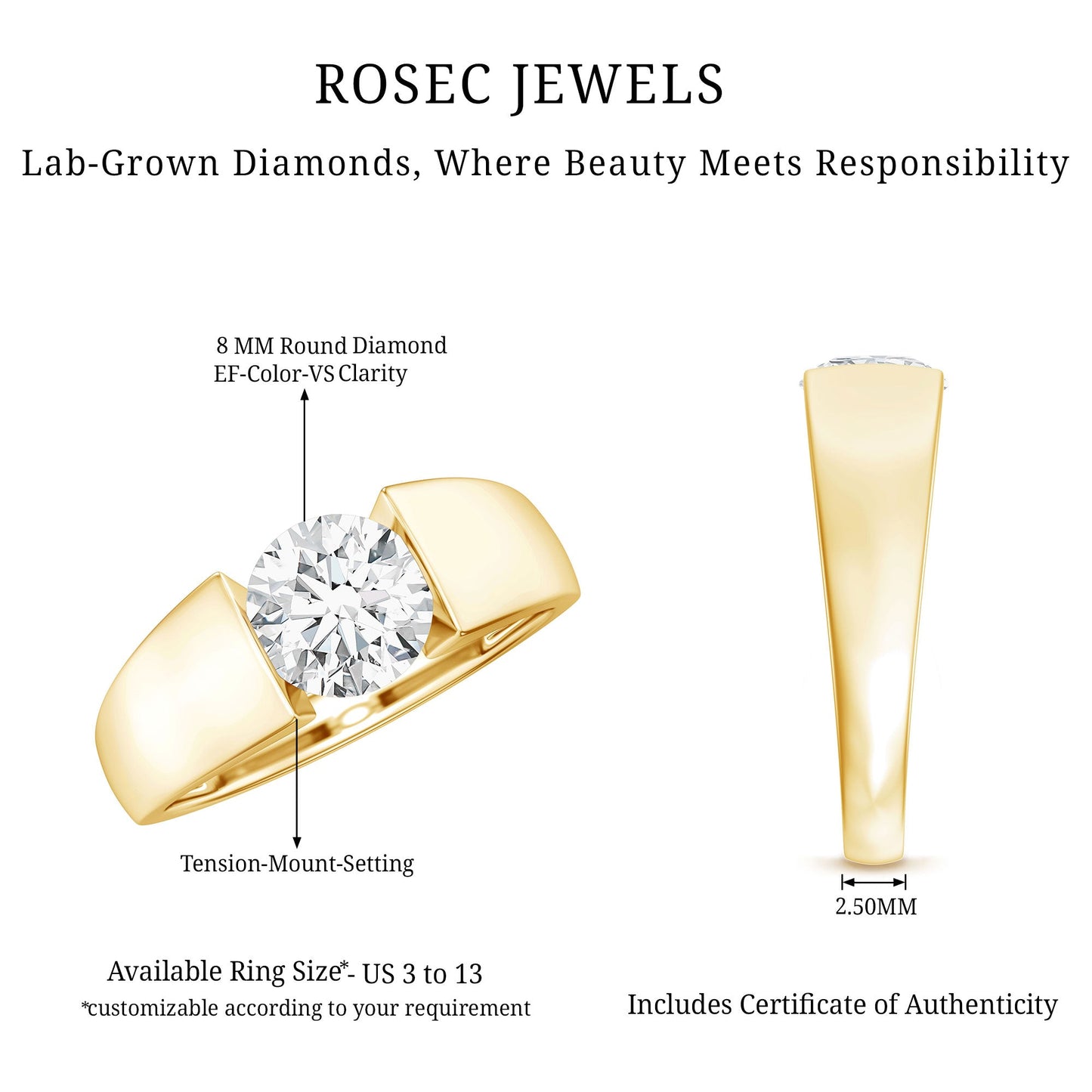 2 Carat Lab Grown Diamond Dua Lipa Inspired Engagement Ring