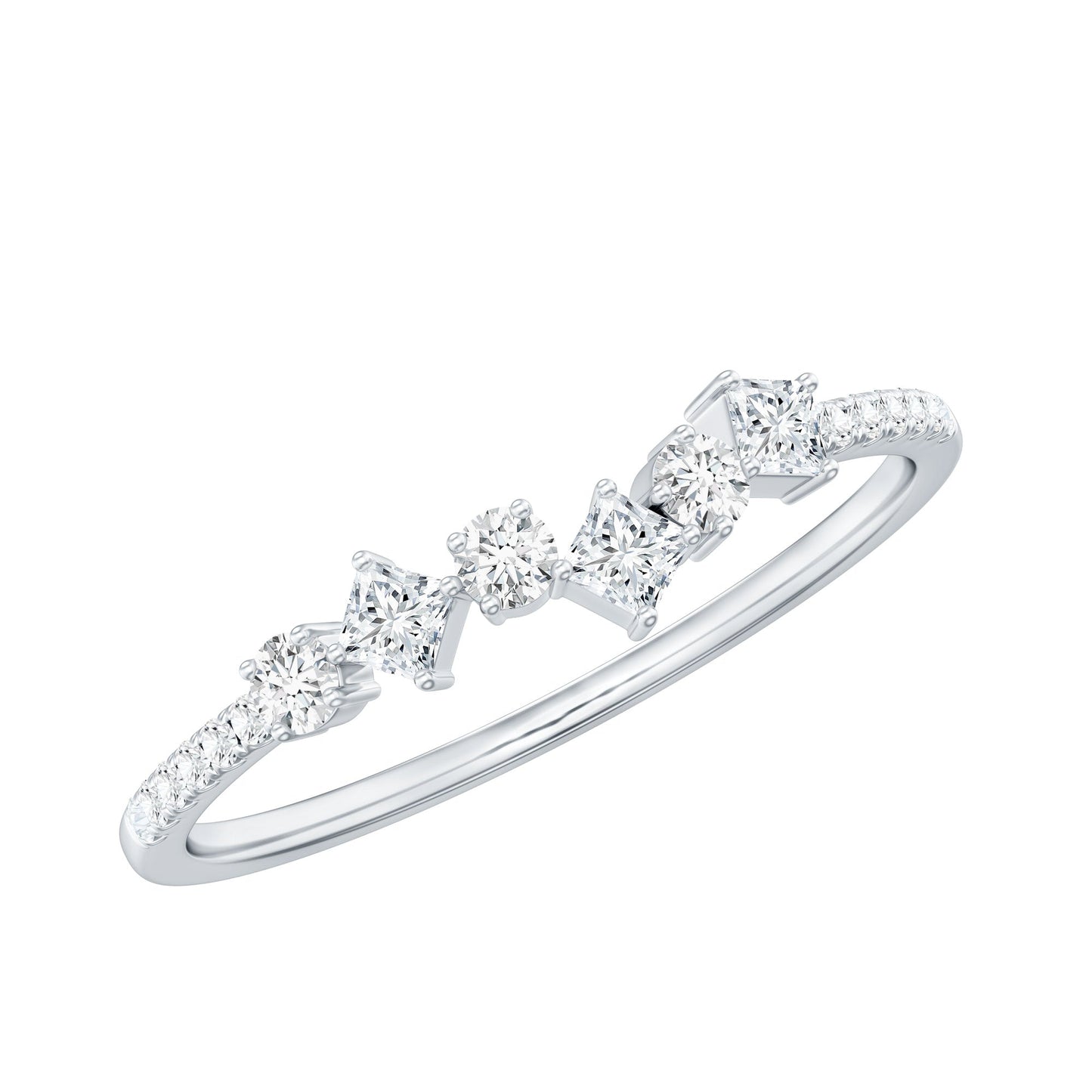 Minimalist Lab Grown Diamond Half Eternity Ring