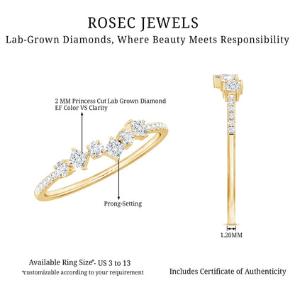 Minimalist Lab Grown Diamond Half Eternity Ring