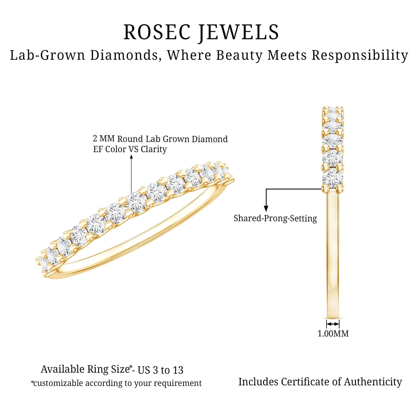Lab Grown Diamond Eternity Stackable Ring