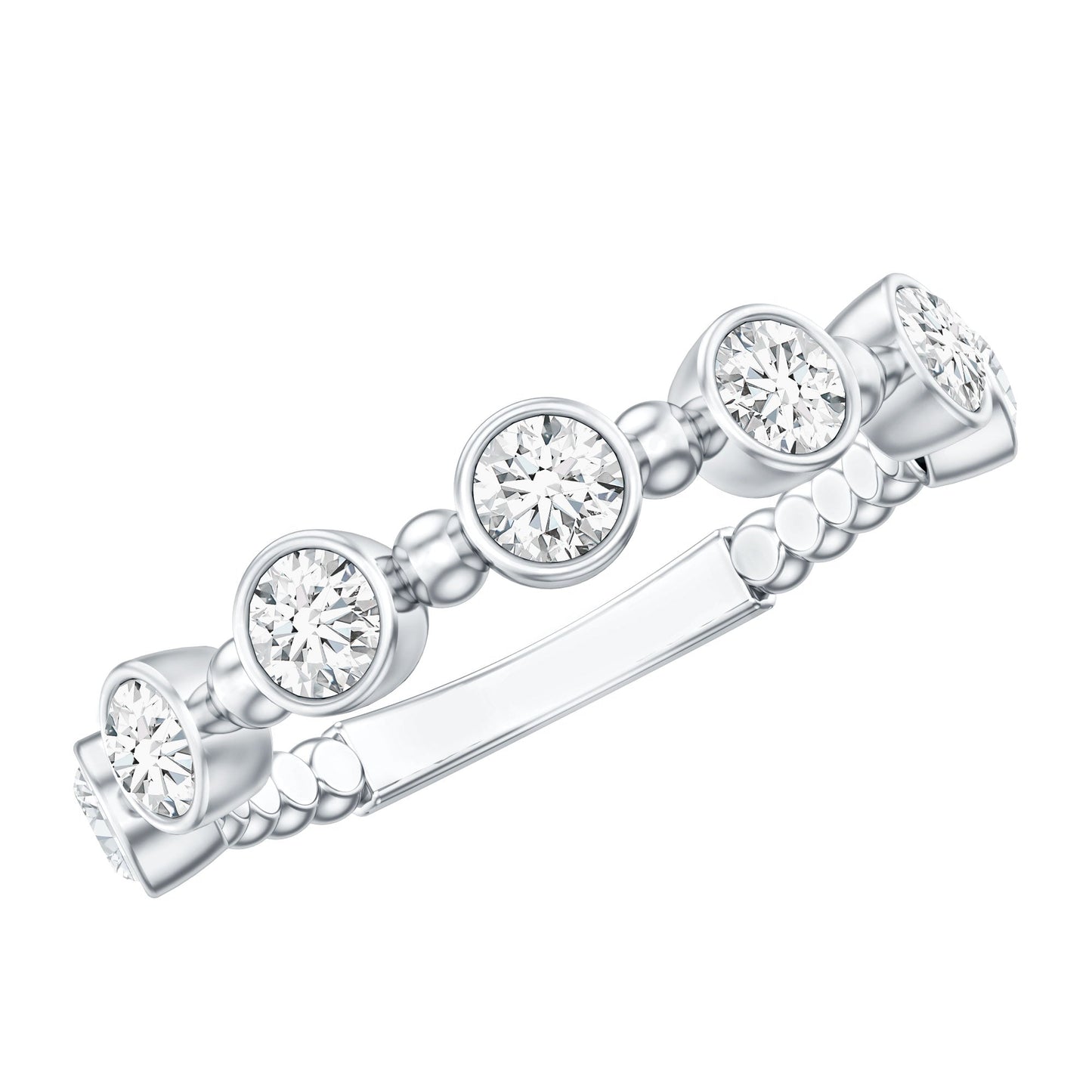 Bezel Set Lab Grown Diamond Wedding Anniversary Band