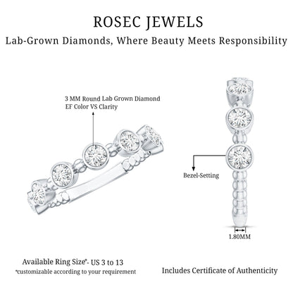 Bezel Set Lab Grown Diamond Wedding Anniversary Band