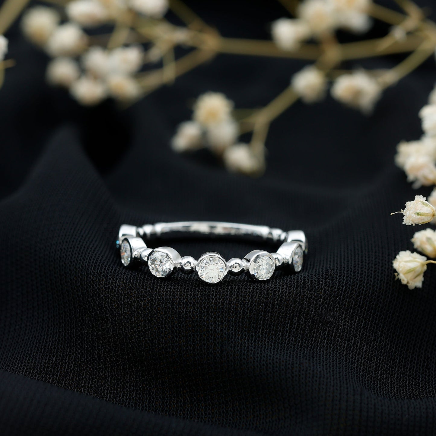 Bezel Set Lab Grown Diamond Wedding Anniversary Band