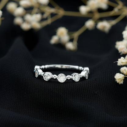 Bezel Set Lab Grown Diamond Wedding Anniversary Band