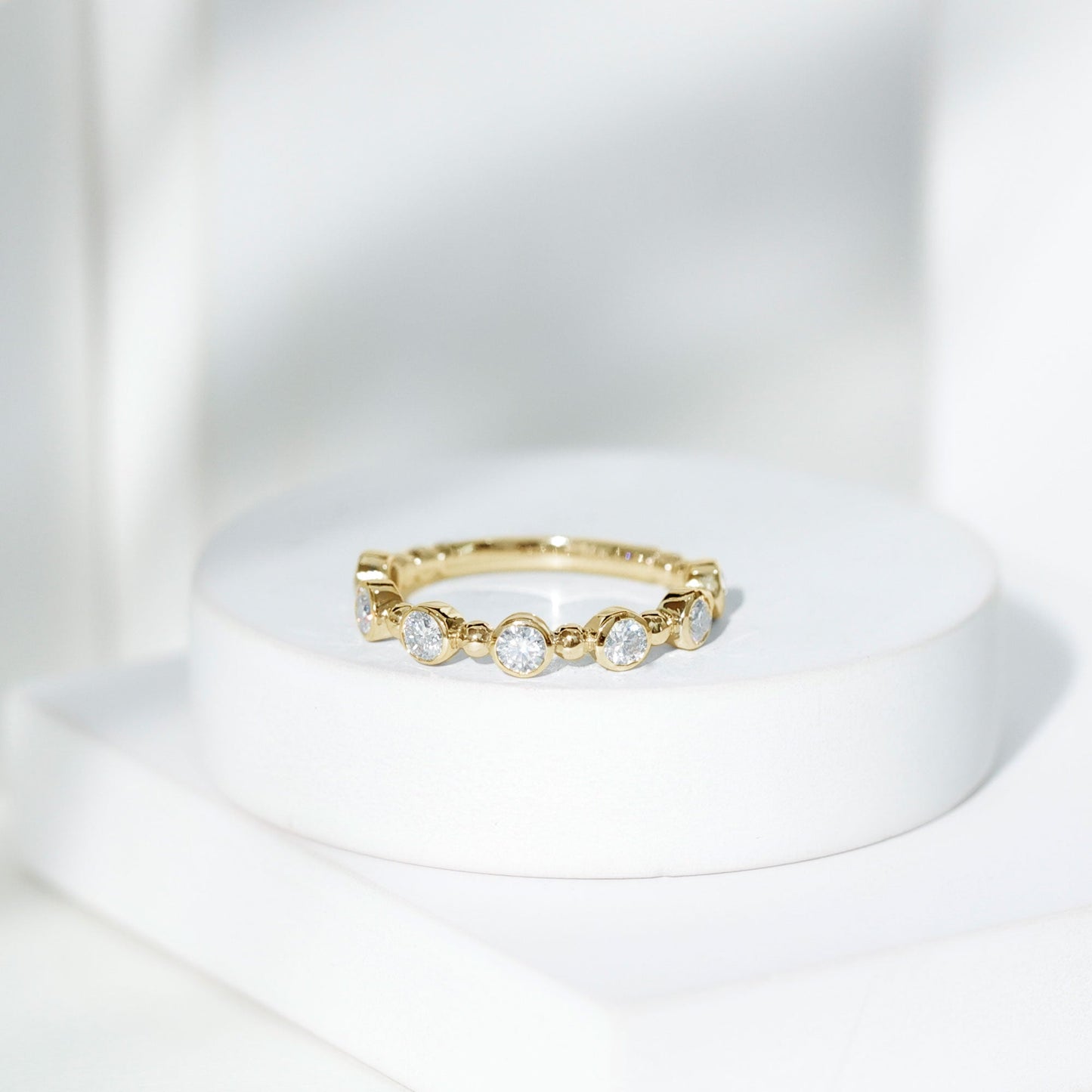 Bezel Set Lab Grown Diamond Wedding Anniversary Band