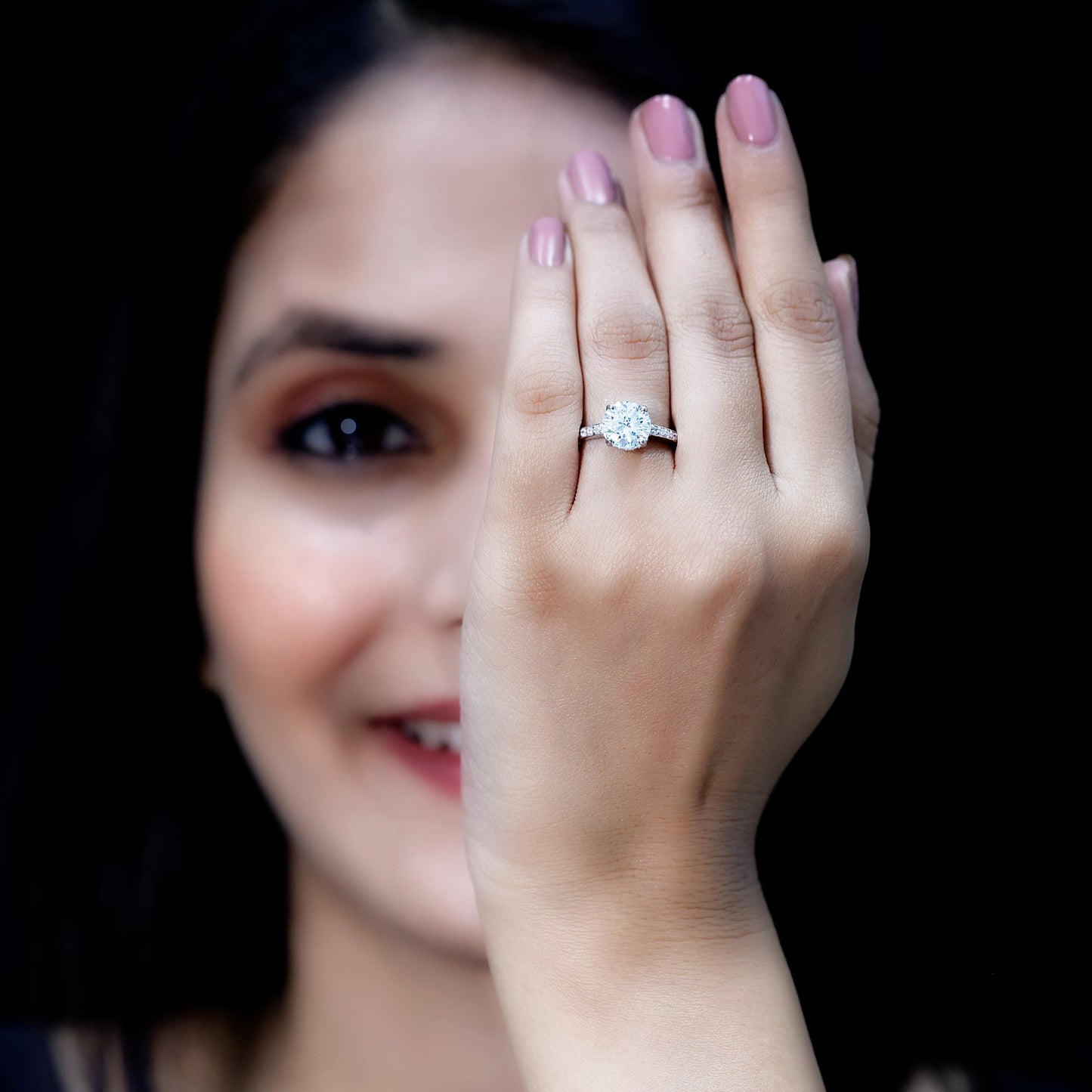 2 Carat Lab Created Diamond Round Engagement Ring With Hidden Halo