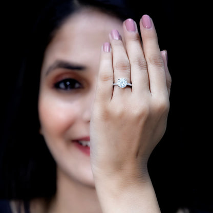 2 Carat Lab Created Diamond Round Engagement Ring With Hidden Halo
