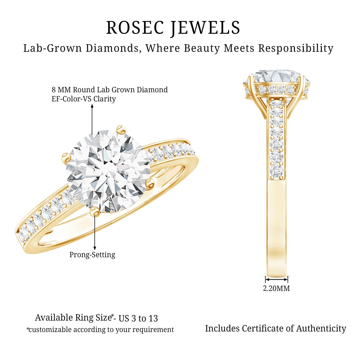 2 Carat Lab Created Diamond Round Engagement Ring With Hidden Halo