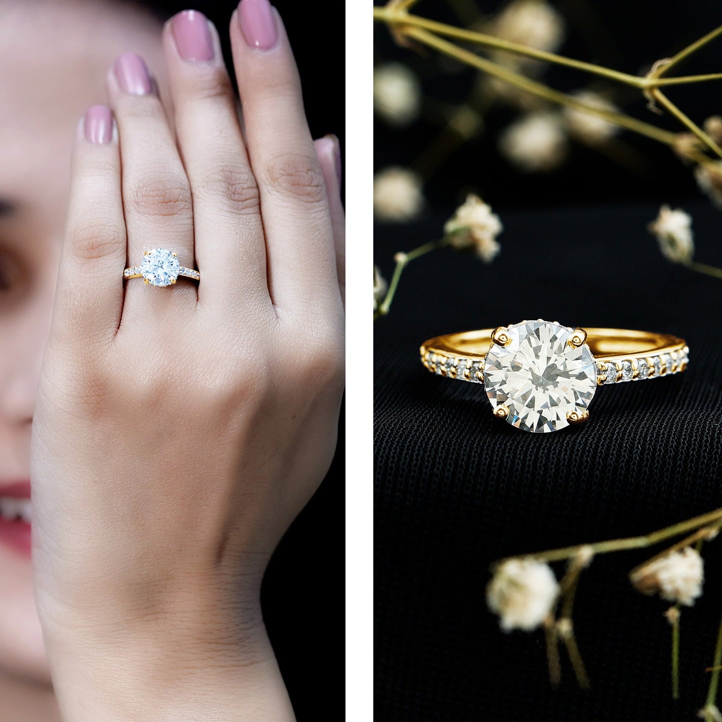 2 Carat Lab Created Diamond Round Engagement Ring With Hidden Halo