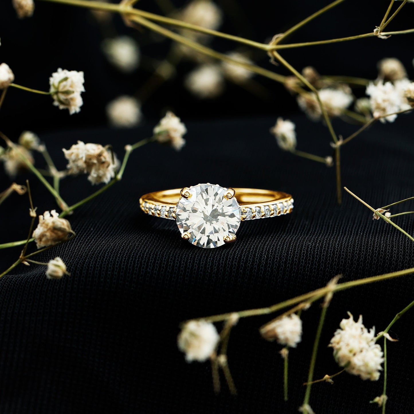 2 Carat Lab Created Diamond Round Engagement Ring With Hidden Halo