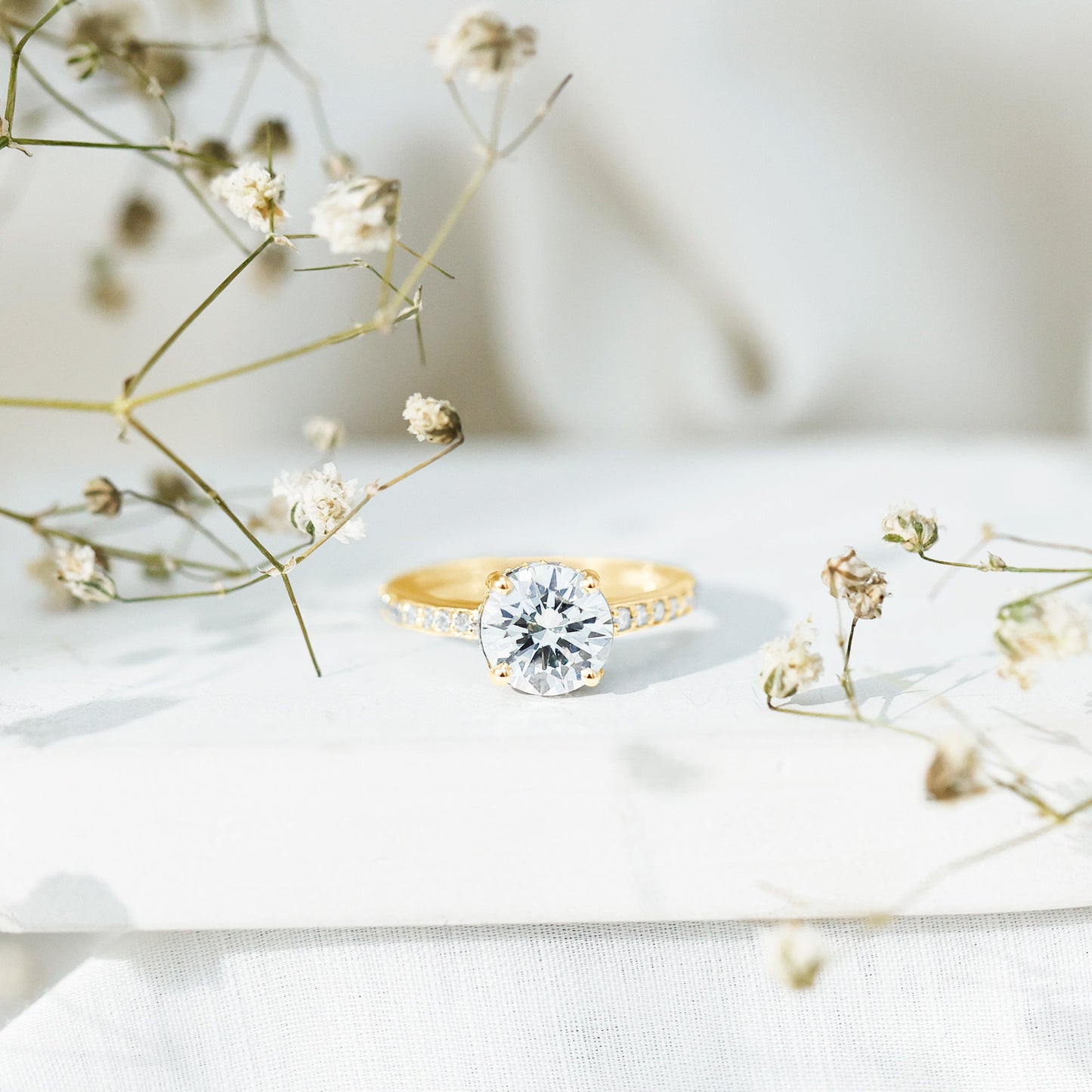 2 Carat Lab Created Diamond Round Engagement Ring With Hidden Halo