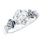 Certified Lab Grown Diamond Engagement Ring With Floral Design