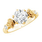 Certified Lab Grown Diamond Engagement Ring With Floral Design