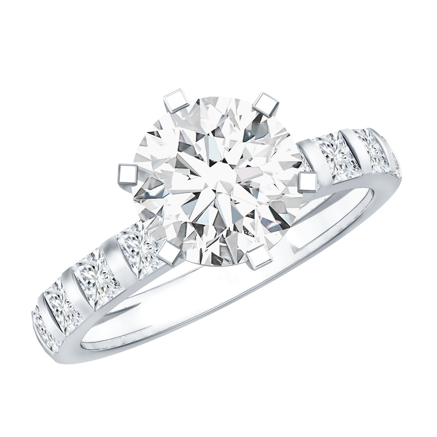 Certified 2 Carat Lab Diamond Round Engagement Ring With 6 Prong