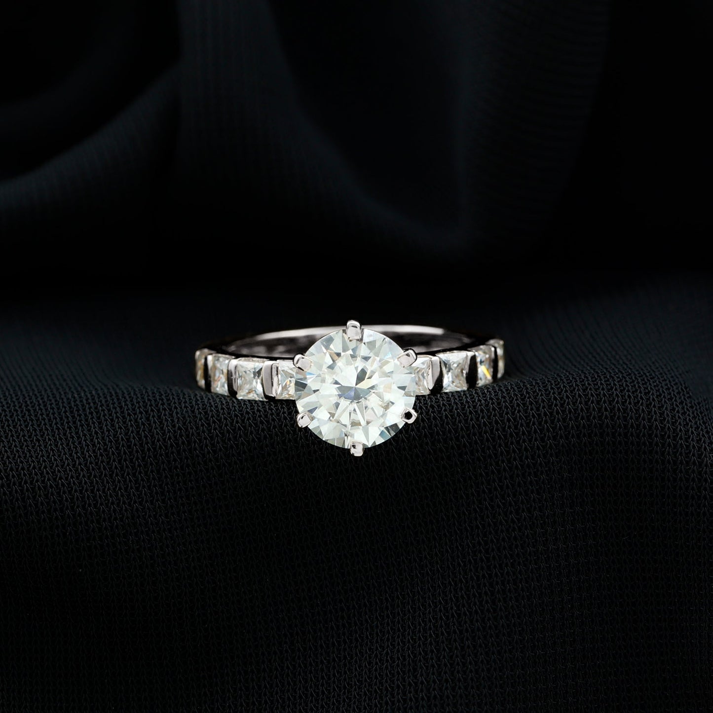Certified 2 Carat Lab Diamond Round Engagement Ring With 6 Prong