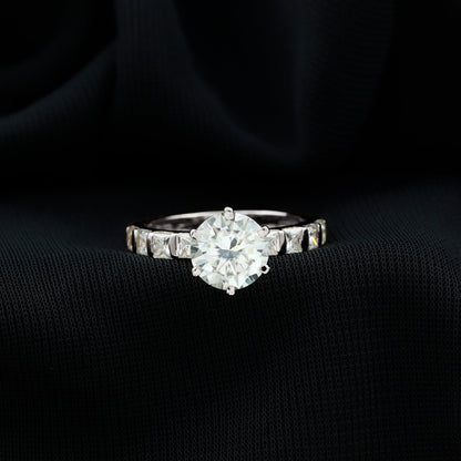 Certified 2 Carat Lab Diamond Round Engagement Ring With 6 Prong