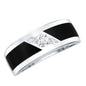 Certified Lab Grown Diamond Mens Wedding Band With Enamel